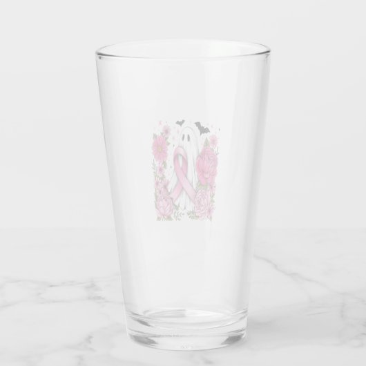 Borstkanker Halloween Ghost Boho Glas (Achterkant)