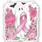 Borstkanker Halloween Ghost Boho Sticker (Voorkant)