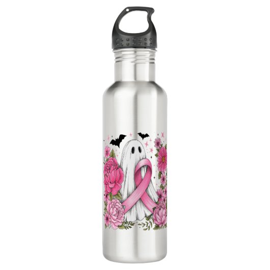 Borstkanker Halloween Ghost Boho Waterfles (Voorkant)
