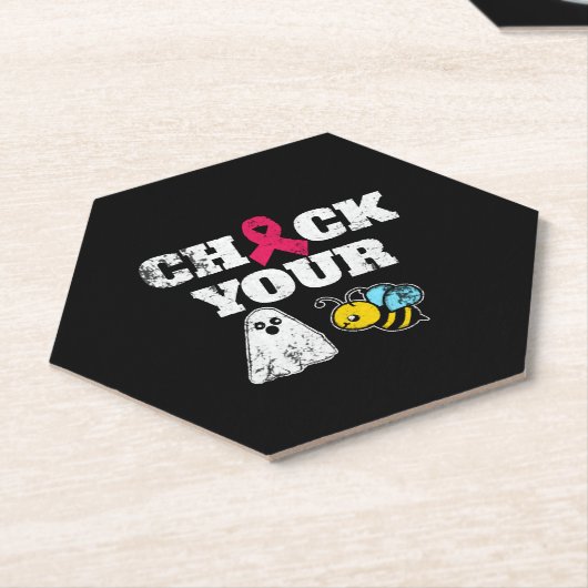 Borstkanker Halloween Kartonnen Onderzetters (Schuin)