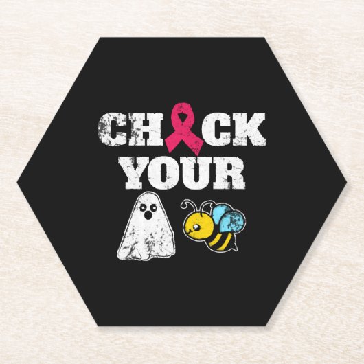 Borstkanker Halloween Kartonnen Onderzetters (Voorkant)