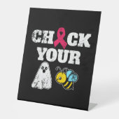 Borstkanker Halloween Reclamebord Met Voetstuk (Voorkant)