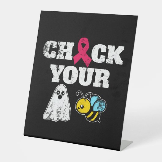 Borstkanker Halloween Reclamebord Met Voetstuk (Voorkant)