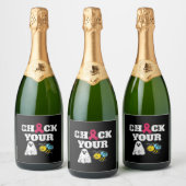 Borstkanker Halloween Sparkling Wijnetiket (Flessen)