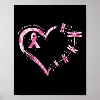 Borstkanker Hart Dragonflies Bewustzijn Vrouwen KI Poster