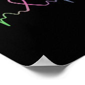 Borstkanker Heartbeat Awareness Survivor Gift Poster (Hoek)