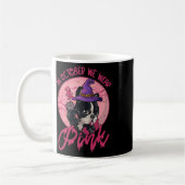Borstkanker Heks Boston Terrier Kanker Awarenes Koffiemok (Links)