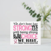 Borstkanker hoe sterk we zijn briefkaart (Staand voorkant)