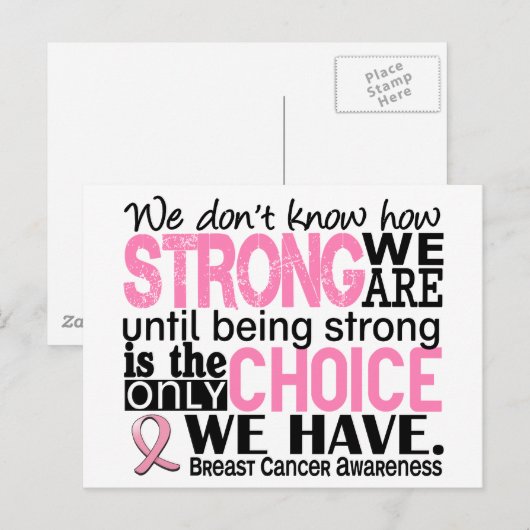 Borstkanker hoe sterk we zijn briefkaart (Voorkant / Achterkant)