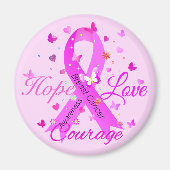 Borstkanker hoop liefde moed magneet (Voorkant)