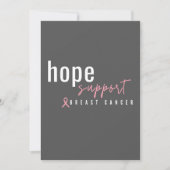 borstkanker. Hoop ondersteuning Uitnodigingen (Voorkant)