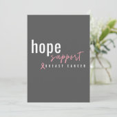 borstkanker. Hoop ondersteuning Uitnodigingen (Staand voorkant)