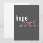 borstkanker. Hoop ondersteuning Uitnodigingen (Voorkant / Achterkant)
