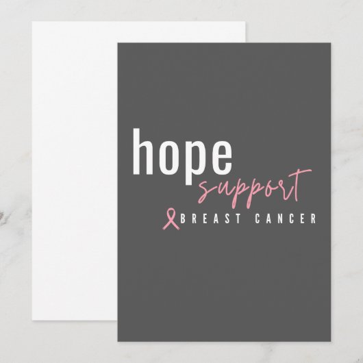 borstkanker. Hoop ondersteuning Uitnodigingen (Voorkant / Achterkant)
