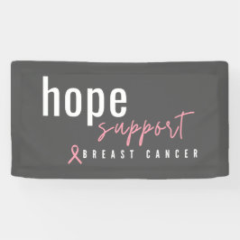 Borstkanker. Hoop. Steun. Banner