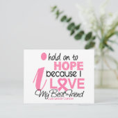 Borstkanker Hoop voor mijn beste vriend Briefkaart (Staand voorkant)