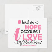 Borstkanker Hoop voor mijn beste vriend Briefkaart (Voorkant / Achterkant)
