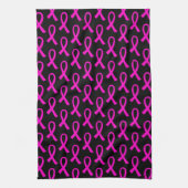 Borstkanker Hot Pink lintpatroon Theedoek (Verticaal)