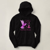 Borstkanker Hummingbird Pink Sunflower Breast Ca Hoodie (Design voorkant)
