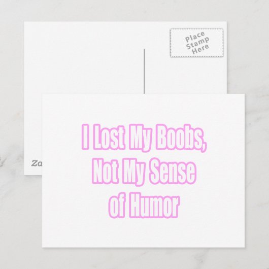 Borstkanker Humor Briefkaart (Voorkant / Achterkant)