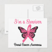 Borstkanker Ik ben een overlevende Briefkaart (Voorkant / Achterkant)