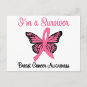 Borstkanker Ik ben een overlevende Briefkaart (Voorkant)