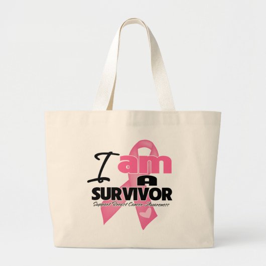 Borstkanker - Ik ben een overlevende Grote Tote Bag (Voorkant)