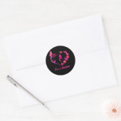 Borstkanker Ik ben een overlevende roze vlinder ha Ronde Sticker (Envelop)