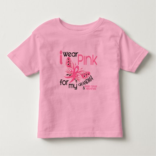 Borstkanker Ik DRAAG PINK VOOR MIJN GRANDMA 45 Kinder Shirts (Voorkant)