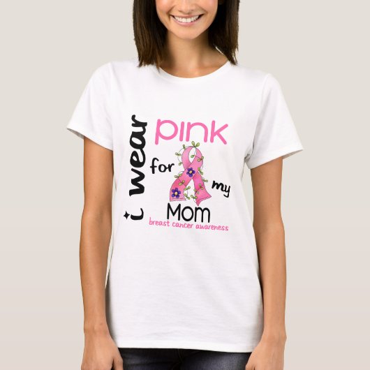 Borstkanker Ik DRAAG PINK VOOR MIJN MOM 43 T-shirt (Voorkant)