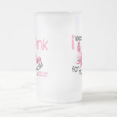 Borstkanker Ik DRAAG PINK VOOR MIJN MOM 45 Matglas Bierpul (Center)