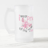 Borstkanker Ik DRAAG PINK VOOR MIJN MOM 45 Matglas Bierpul (Links)
