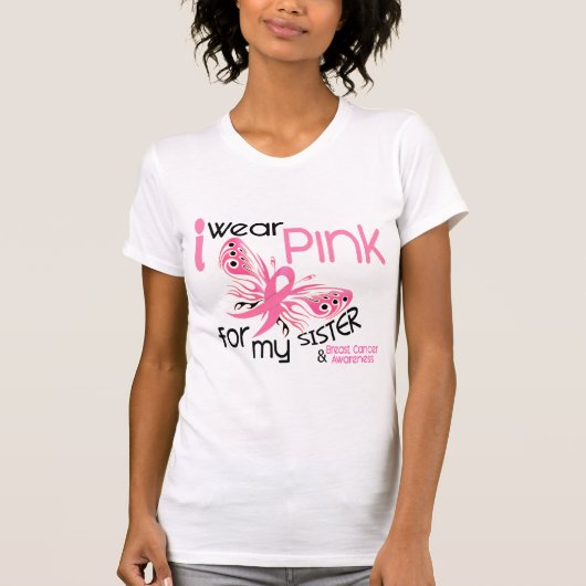 Borstkanker Ik DRAAG PINK VOOR MIJN ZUS 45 T-shirt (Voorkant)