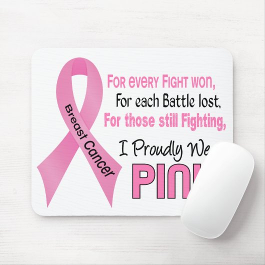 Borstkanker Ik Draag roze 1 Muismat (Met muis)