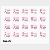 Borstkanker Ik Draag roze 1 Ronde Sticker (Vel)