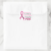 Borstkanker Ik Draag roze 1 Ronde Sticker (Tas)