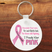 Borstkanker Ik Draag roze 1 Sleutelhanger (Voorkant)