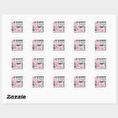 Borstkanker Ik Draag roze lintTRIBUTE Ronde Sticker (Vel)