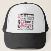 Borstkanker Ik Draag roze lintTRIBUTE Trucker Pet (Voorkant)