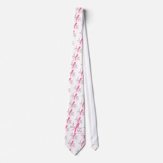 Borstkanker Ik Draag Roze voor mij Stropdas (Voorkant)