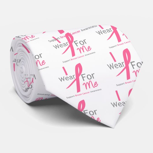 Borstkanker Ik Draag Roze voor mij Stropdas (Opgerold)