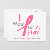 Borstkanker Ik Draag roze voor mijn helm Briefkaart (Voorkant / Achterkant)