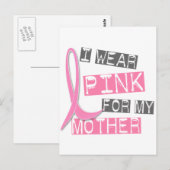 Borstkanker Ik Draag roze voor mijn moeder 37 Briefkaart (Voorkant / Achterkant)