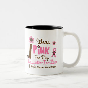 Borstkanker Ik Draag roze voor mijn schoondochter. Tweekleurige Koffiemok