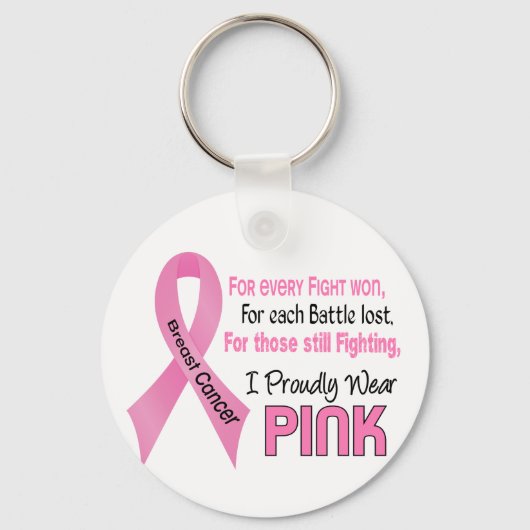 Borstkanker Ik Draag Trots Roze 1 Sleutelhanger (Voorkant)