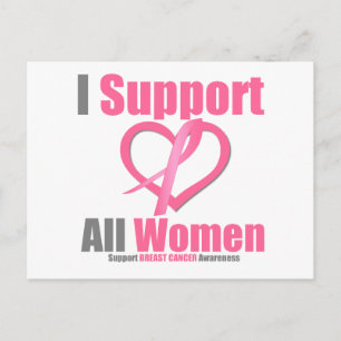 Borstkanker Ik steun alle vrouwen Briefkaart
