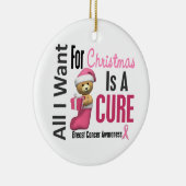 Borstkanker Ik wil alleen maar kerstversieringen. Keramisch Ornament (Rechts)