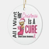 Borstkanker Ik wil alleen maar kerstversieringen. Keramisch Ornament (Links)