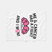 Borstkanker Ik won Borstkanker Overlevende Onderst Fleece Deken (Voorkant (Horizontaal))