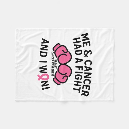 Borstkanker Ik won Borstkanker Overlevende Onderst Fleece Deken (Voorkant (Horizontaal))